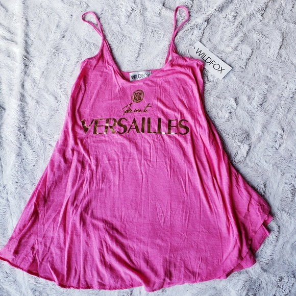 RARE Wildfox Take Me To Versailles Pink Slip Dress NWT Size Small - Picture 5 of 12